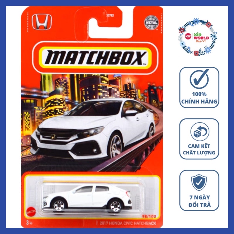 Xe mô hình Matchbox 2017 Honda Civic Hatchback GVY08.