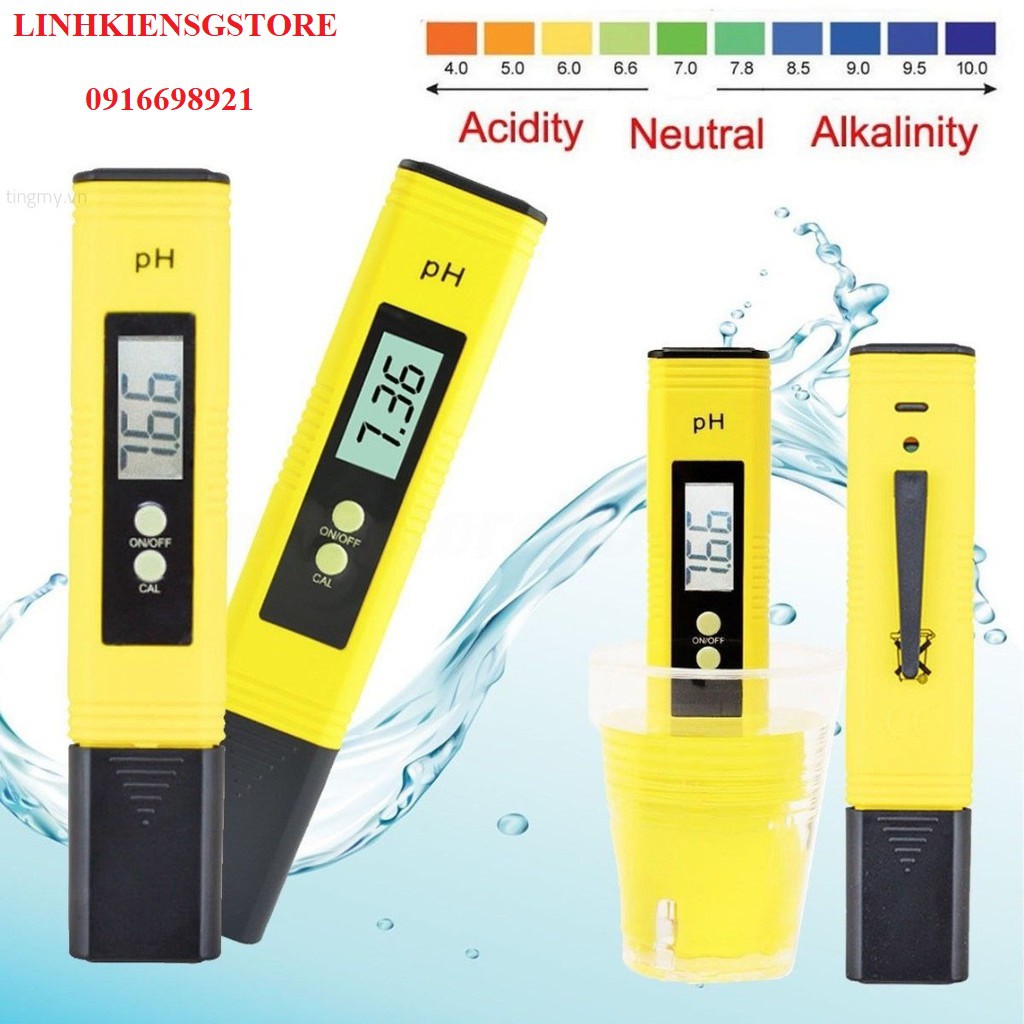 Thiết bị đo độ pH trong nước kỹ thuật số màn hình LCD độ chính xác cao tiện dụng
