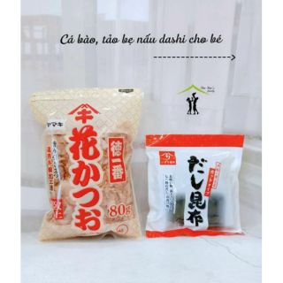Cá bào, tảo bẹ nấu dashi cho bé