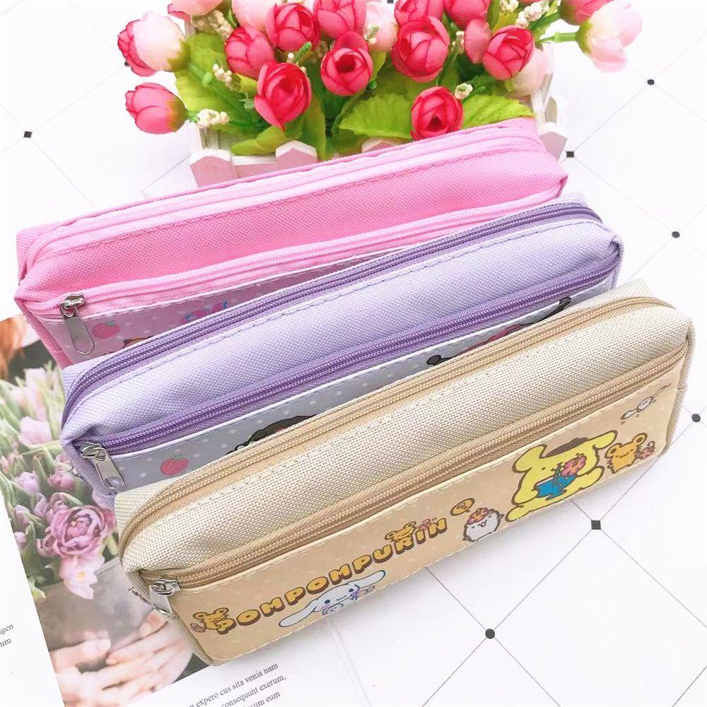 Túi Đựng Bút Họa Tiết Hoạt Hình Dễ Thương Có Khóa Kéo Tiện Dụng Cho Trẻ Em