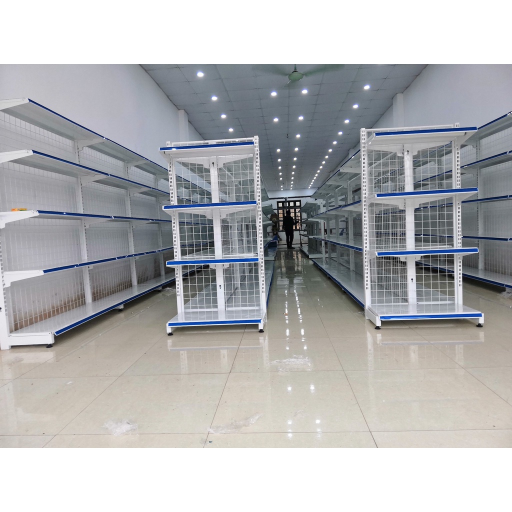Kệ sắt đa năng để hàng 4 tầng, trưng bày sản phẩm cho cửa hàng lắp ghép thông minh kiểu dáng hiện đại chịu tải trọng cao