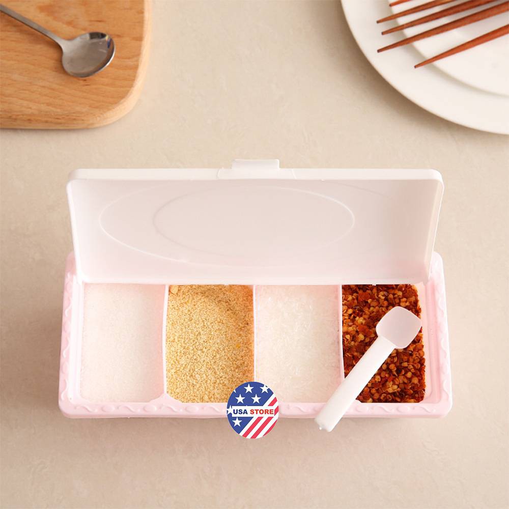 Đựng Gia Vị 4 Ngăn T4 (Kiểu Chữ Nhật Ngang)