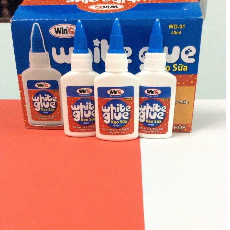 Keo sữa white glue 40 ml ( 1 hộp 12 chai )