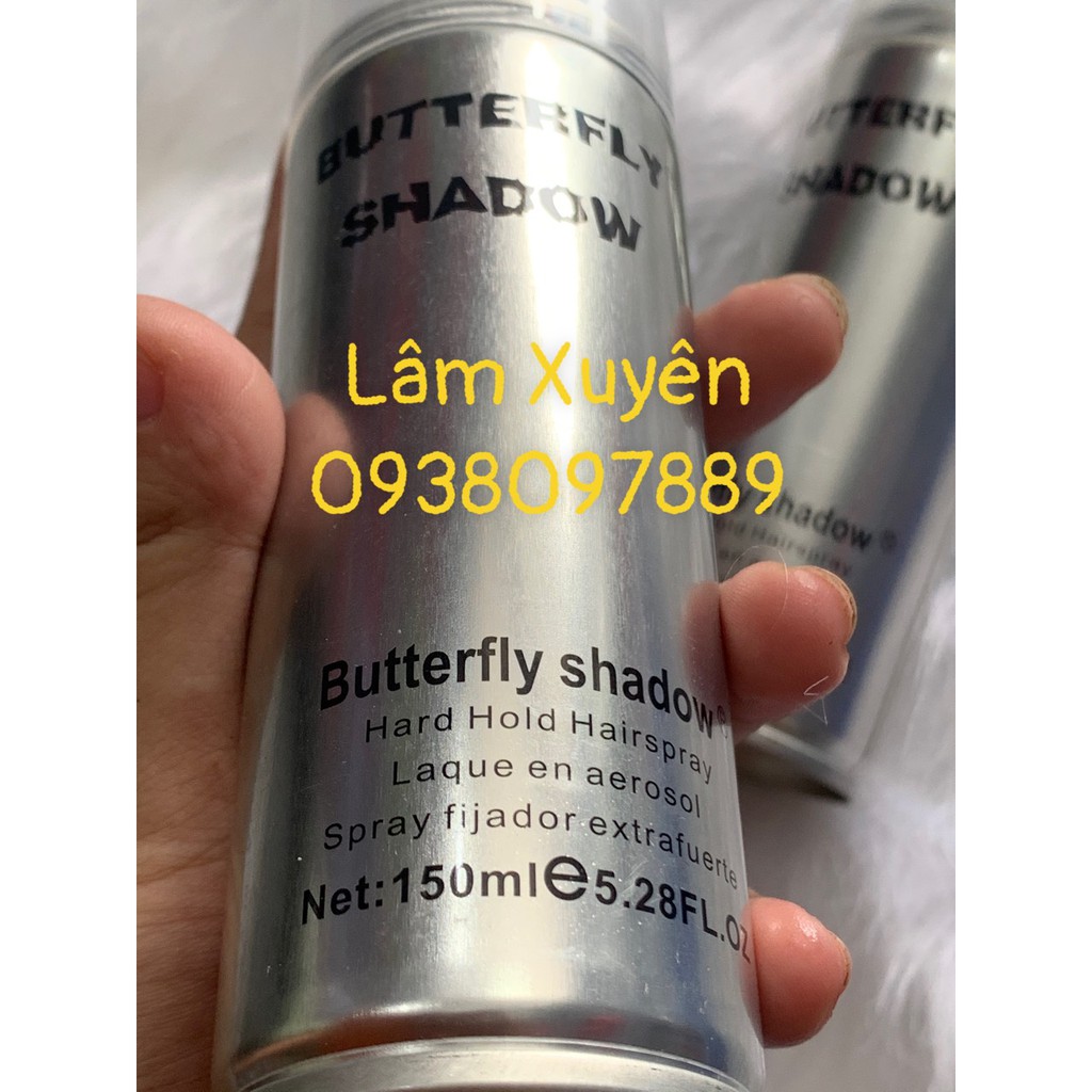 CHÍNH HÃNG Gôm xịt tóc Butterfly Shadow dung tích 150ml, dễ dàng tạo kiểu, cung cấp dưỡng chất không khô tóc