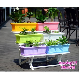 Chậu hoa nhựa hình chữ nhật / Chậu trồng hoa, cây cảnh