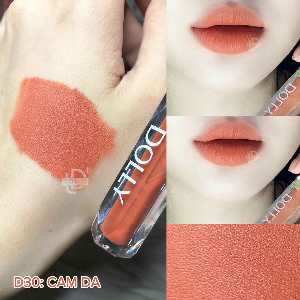 Son Kem Lì DOLLY DIAMOND VELVET Không Chì  Màu cam da