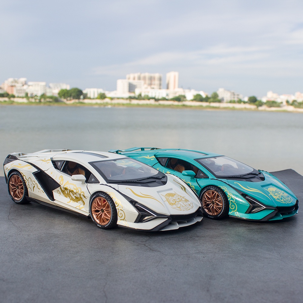 Mô Hình Xe Hơi Lamborghini Bằng Hợp Kim Có Đèn Và Âm Thanh Độc Đáo Cho Bé Tỉ Lệ 1:18
