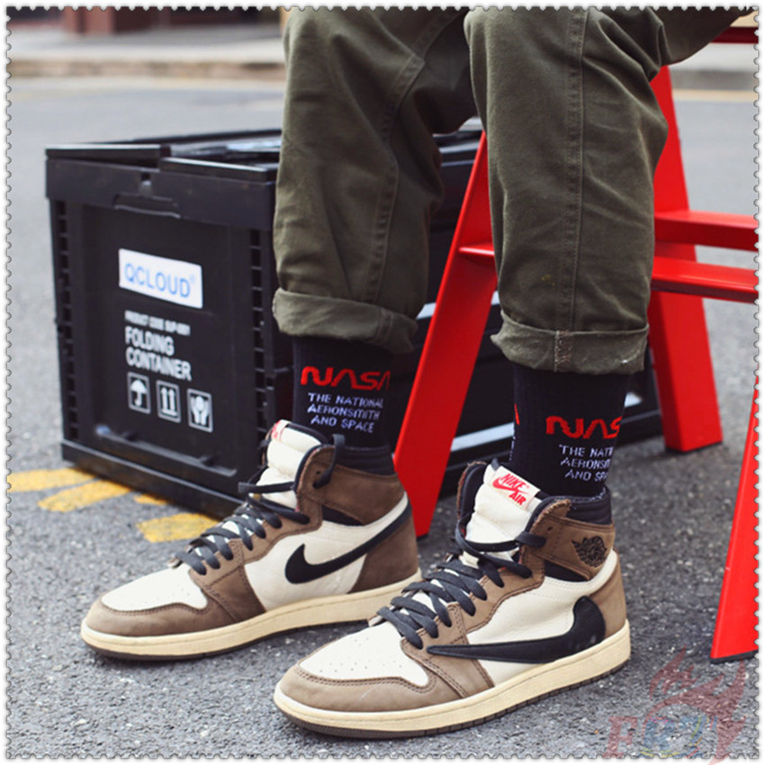 ❀ NASA Funny Letters Cotton Socks ❀ 1Pair HipHop Fashion Hipster Street Skateboard Unisex Short Socks