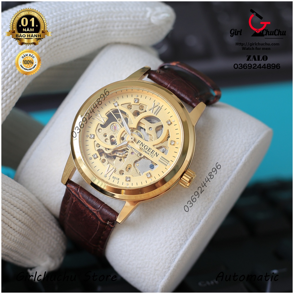 Đồng hồ nam Fngeen cơ tự động với kiểu dáng trẻ trung, thiết kế lộ cơ hoàn toàn, nhìn xuyên thấu bộ máy cơ đẹp mắt