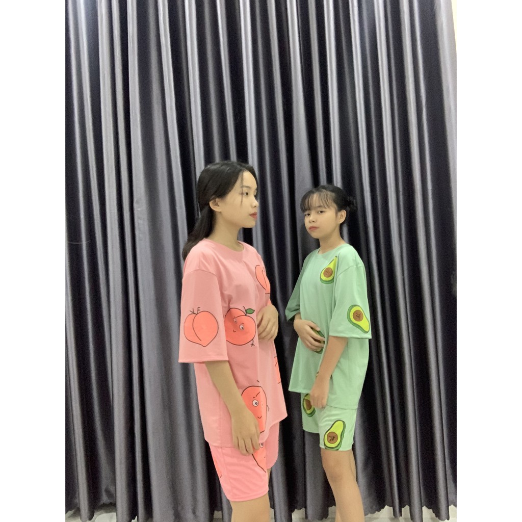 Set Đồ Bộ Quả Bơ Lapi VN Form Rộng Unisex Vải Thun Cotton Thoáng Mát, Freesize Đến 70kg