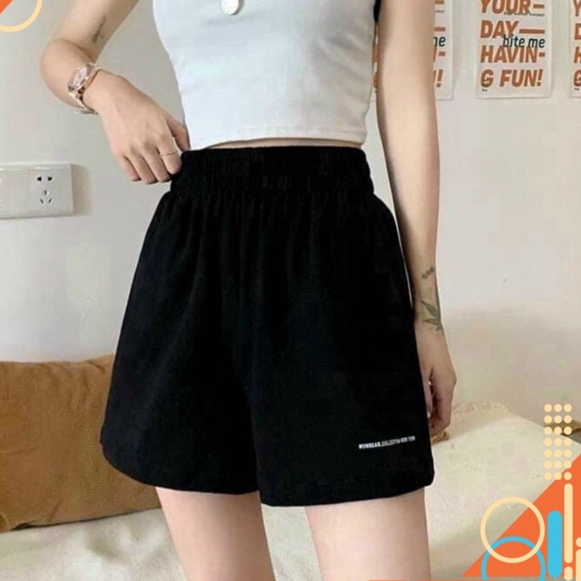 Free ship Quần đùi nữ in chữ nhỏ cạp chun đẹp - Short thun ngắn mặc ở nhà thoải mái  cá tính ulzzang ( Ảnh Thật SP ) | BigBuy360 - bigbuy360.vn