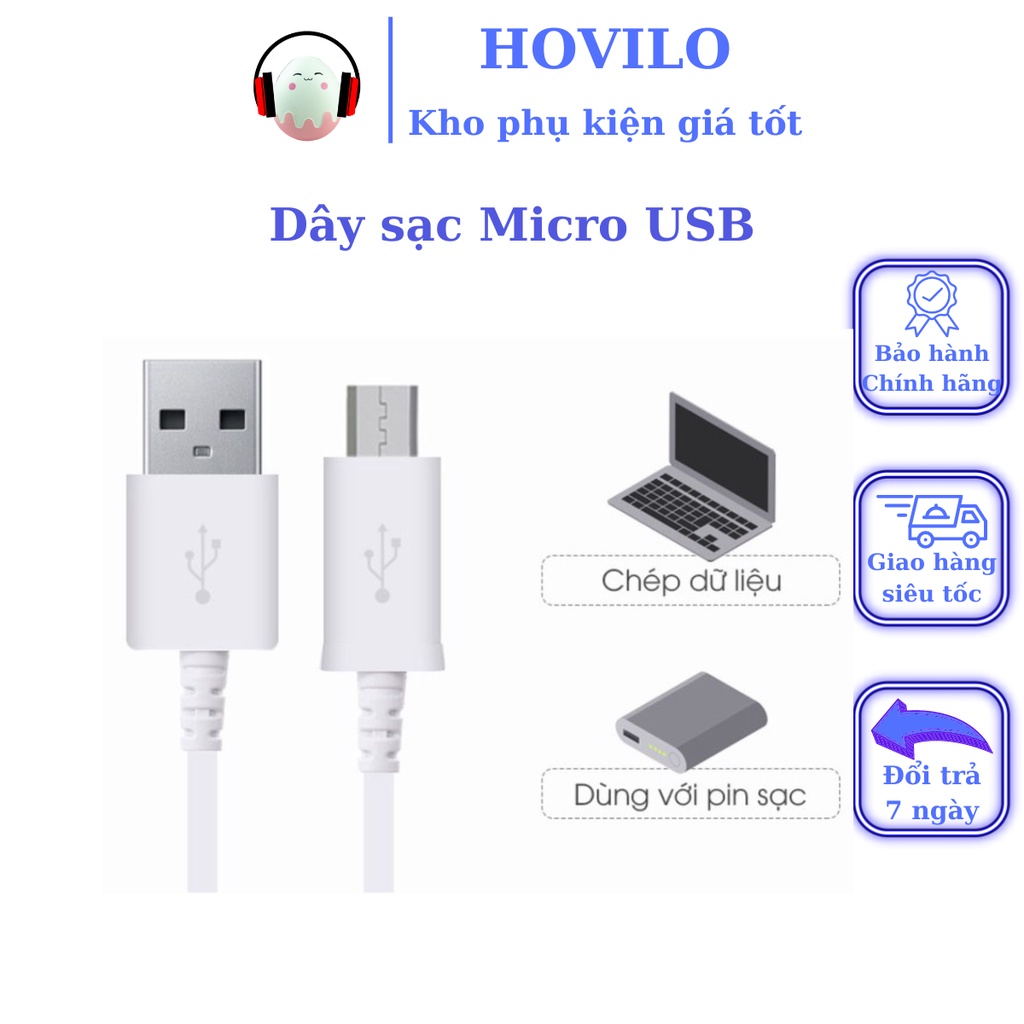 Cáp sạc nhanh Micro USB dùng cho Samsung Xiaomi Oppo Redmi tốc độ truyền dữ liệu ổn định và nhanh độ bền cao - hovilo
