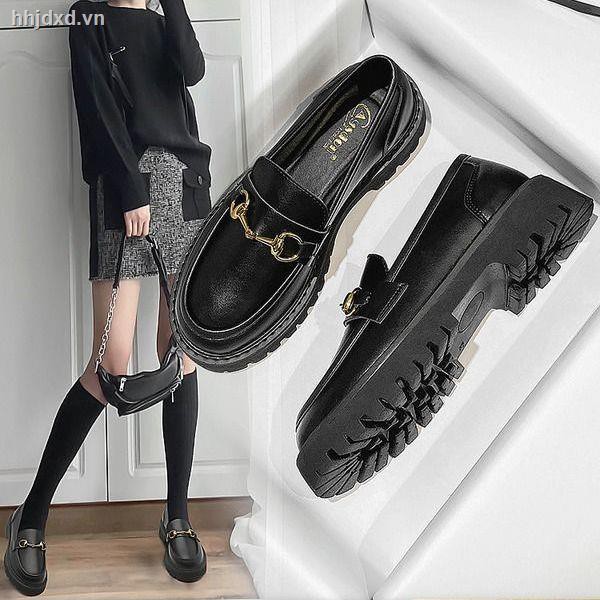 Giày Da Đế Bằng Thiết Kế Độc Đáo Thời Trang Thu Đông 2020 Cho Nữ