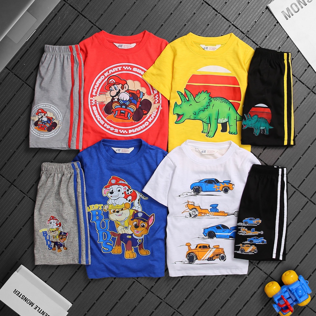 Bộ bé trai nhí 10-25kg thun cotton đẹp, hình ép công nghệ 3d không bị bong tróc(bộ 1)hàng tết 2023