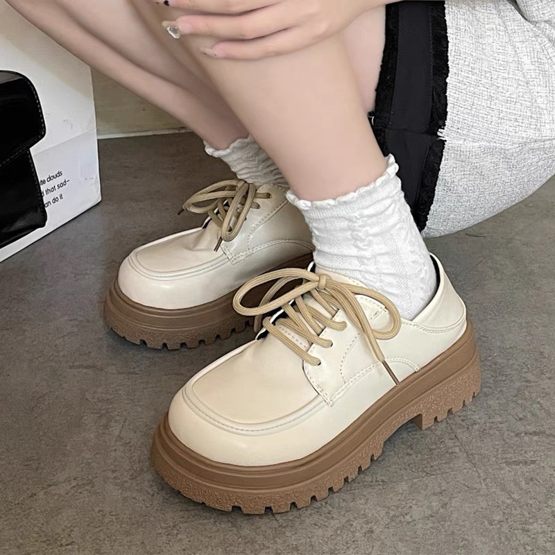 Giày Lolita Độn Đế Đốc Răng Cưa Casual Boost Cổ Lửng giày búp bê nữ phong cách hàn quốc Vintage