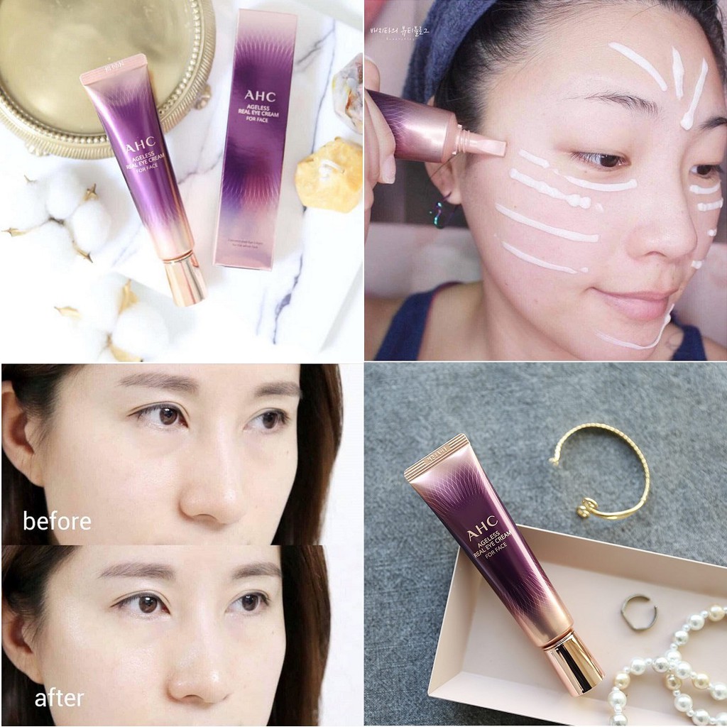 Kem Mắt Dưỡng Trắng và Loại bỏ quầng thâm AHC Ageless Real Eye Cream For Face 30ml - Hàn Quốc Chính Hãng