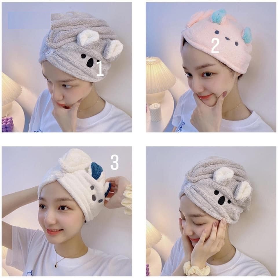 Mũ Trùm Đầu Làm Khô Tóc Hình Tai Thỏ Hoạt Hình Phong Cách Hàn Quốc Cho Người Lớn Và Trẻ Em