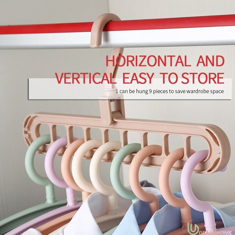Móc treo quần áo 9 lỗ có thể gấp gọn và xoay được đa năng