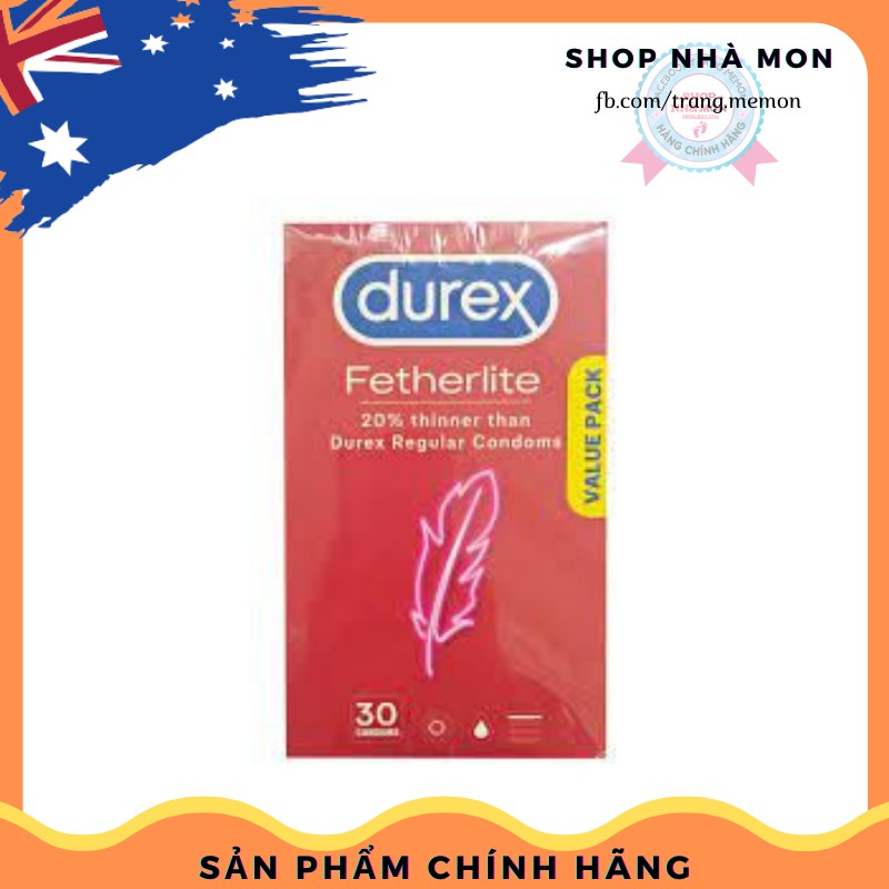  Bao cao su Durex Fetherlite siêu mỏng - Hộp 30 chiếc