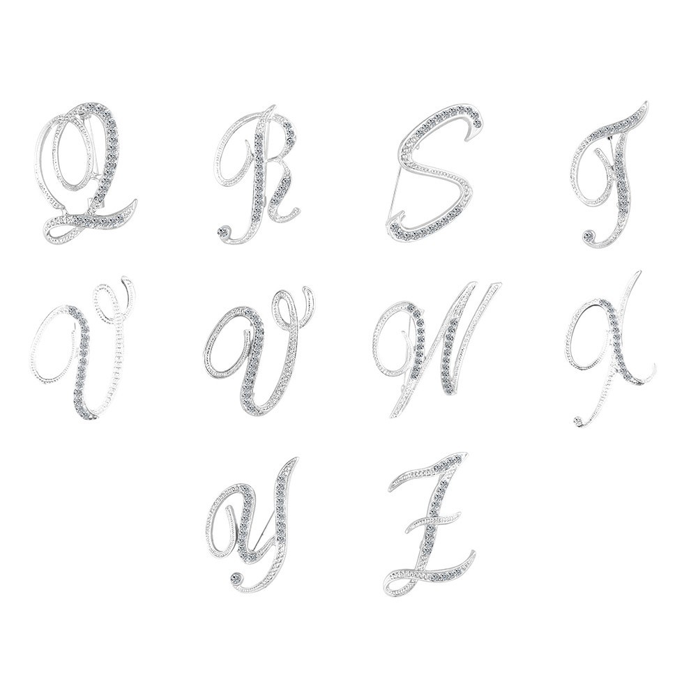 Trâm cài thiết kế hình chữ cái đính đá sang trọng