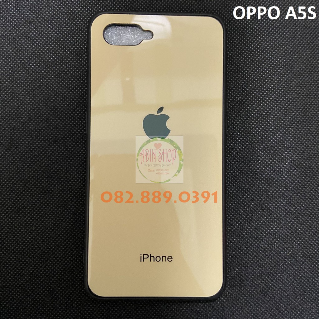 Ốp lưng kiểu iphone cho Oppo A3s/A5S mặt ép bóng siêu đẹp