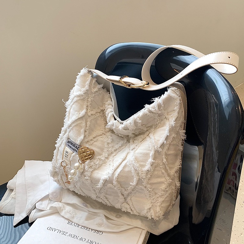 Túi Đeo Chéo Bằng polyester Đính Kim Cương Sức Chứa Lớn Màu Xanh Dương Cho Nữ