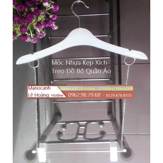 Móc Nhựa Dây Xích Kẹp 20 Chiếc Treo Đồ Bộ Quần Áo