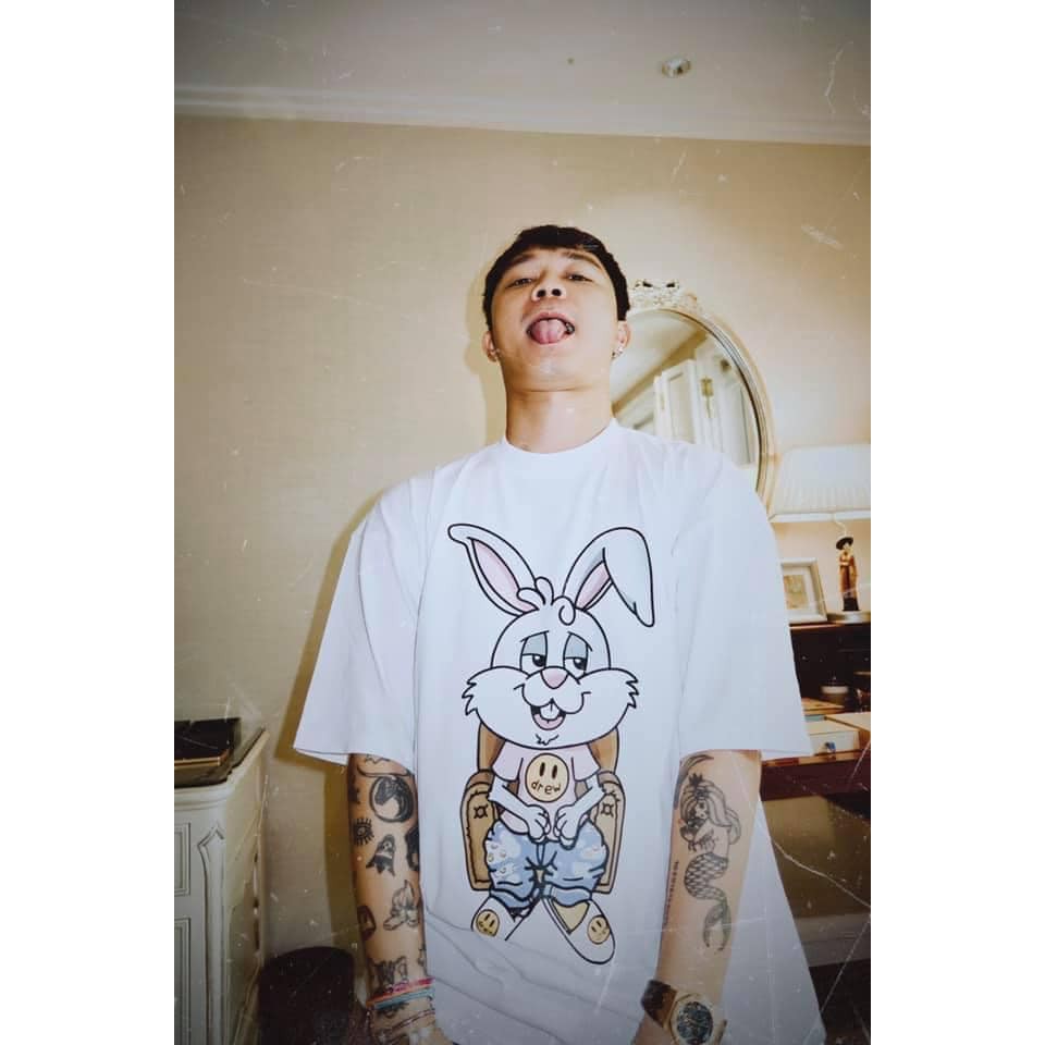 Áo thun Drewhouse x Justin Bieber - Thỏ Bunny Trắng - bunny ss tee - White