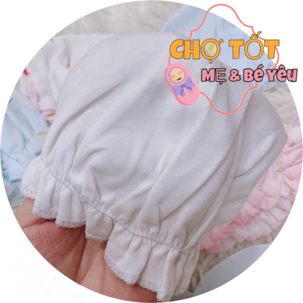 NÓN SƠ SINH COTTON CHUN MỀM CHO BÉ GÁI