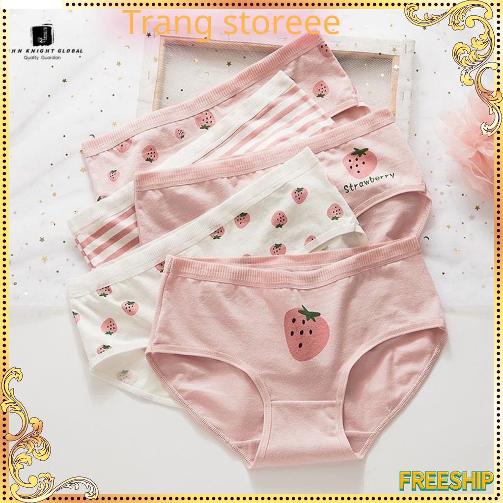 Quần Lót ❤️FREESHIP❤️ Quần Lót Cotton Nữ Hình Quả Dâu Siêu Xinh Trang Storeee