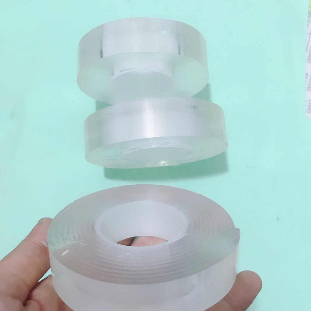 Băng Keo 2 Mặt Siêu Bám Dính Trong Suốt 2cm