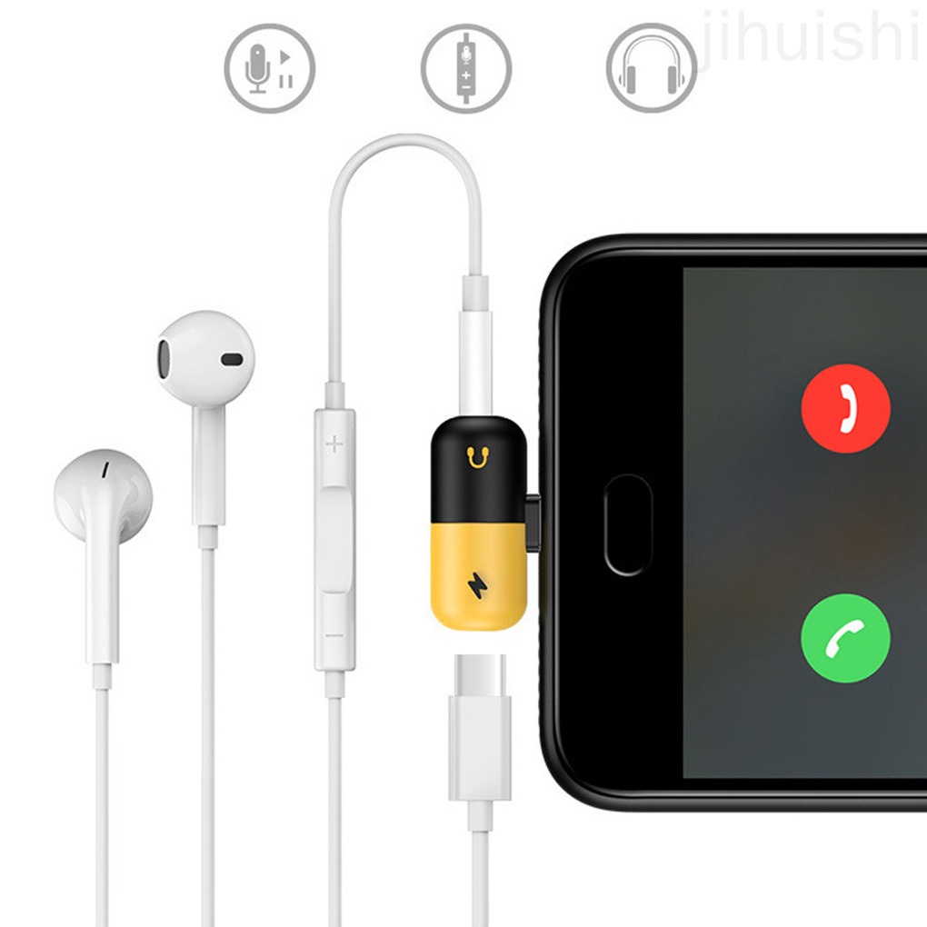 Cáp Chuyển Đổi Tai Nghe 2 Trong 1 Từ Type-C Sang 3.5 mm | BigBuy360 - bigbuy360.vn