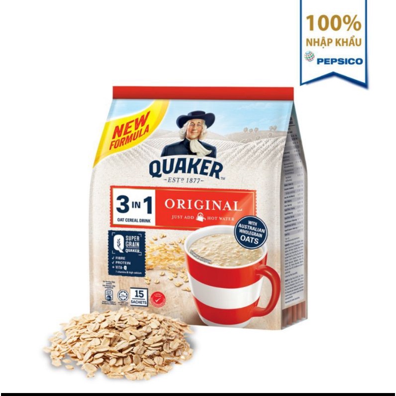 Thức Uống Yến Mạch Quaker 3IN1 Vị Original 420g