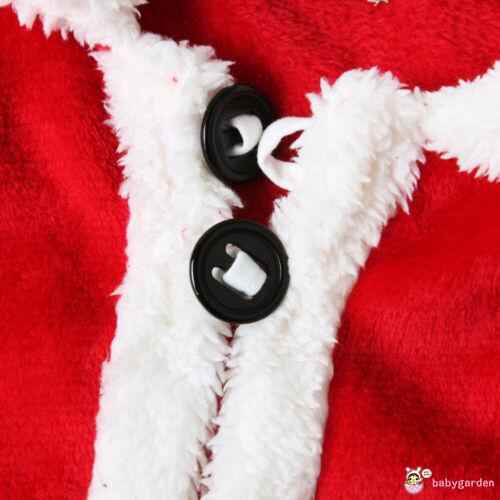 ღ♛ღChristmas Santa Claus Baby Girl or Boy clothes Tops+ Pants+ Hat+ Socks Outfit Set Costume