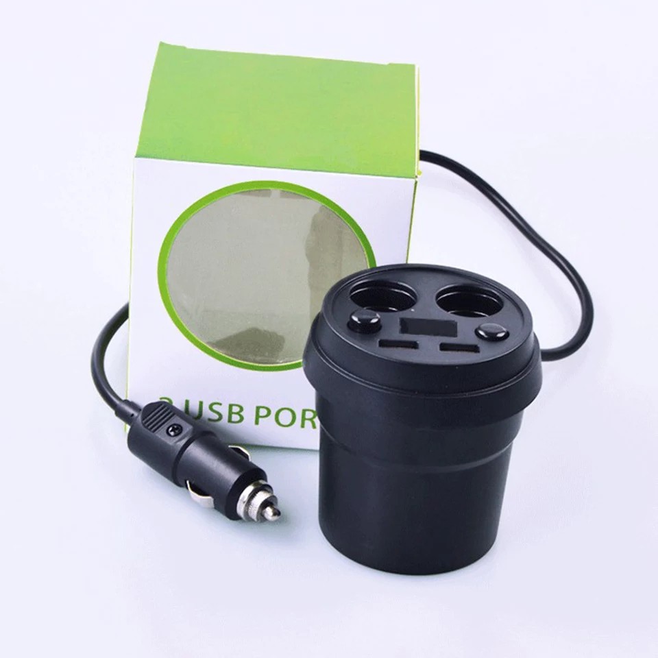 [Bán buôn] Cốc sạc chia 2 tẩu và 2 cổng usb cho xe ô tô | BigBuy360 - bigbuy360.vn