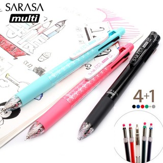 Bút Zebra Sarasa Multi gồm 4 ruột bi gel cỡ 05 và 1 ruột chì cỡ 05