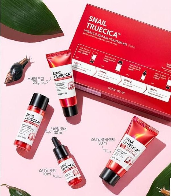 Set 4 món Some by mi Snail Truecica Mỉacle Repair Starter Kit