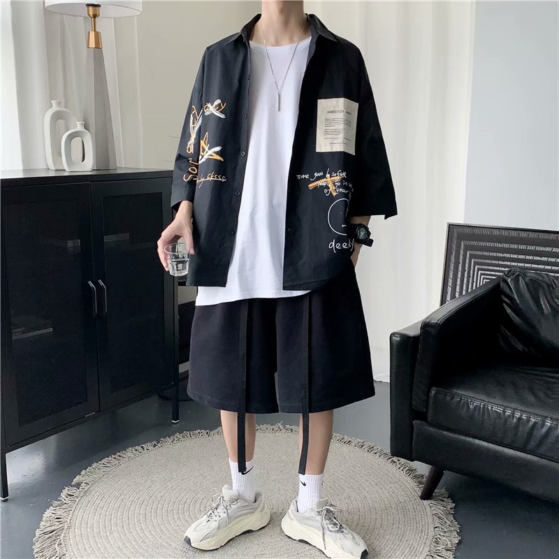 Áo sơ mi ngắn tay phong cách Hàn Quốc dành cho nam | BigBuy360 - bigbuy360.vn