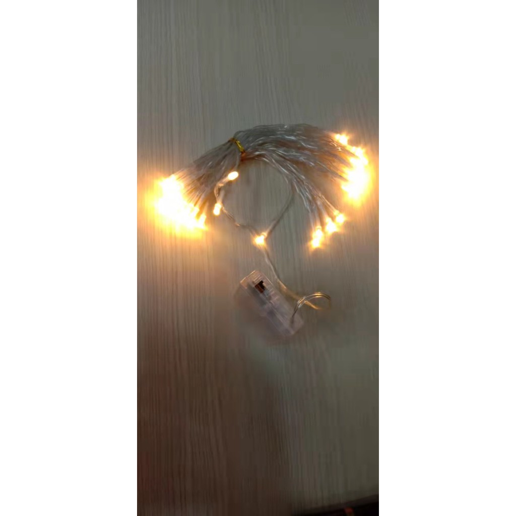 Dây Đèn Led 6 Mét 40 Bóng Đom Đóm Màu Vàng Nắng Chớp Nháy Và Đứng Yên