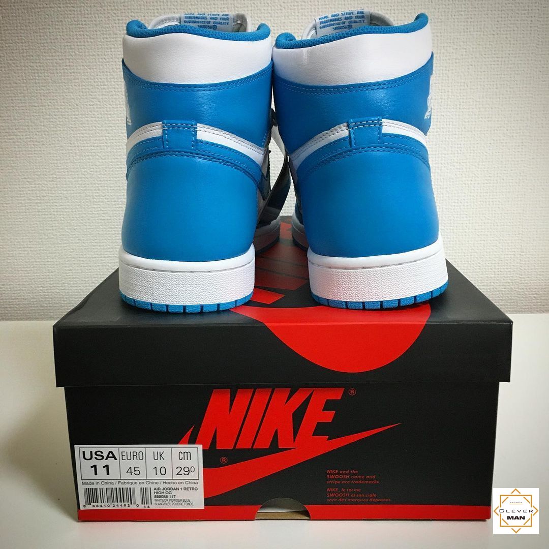 (FREESHIP+FULLBOX) Giày thể thao AIR JORDAN 1 Retro High UNC xanh trắng cổ cao | BigBuy360 - bigbuy360.vn