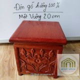 Đôn Đế vuông cao gỗ hương đục cánh sen cao cấp