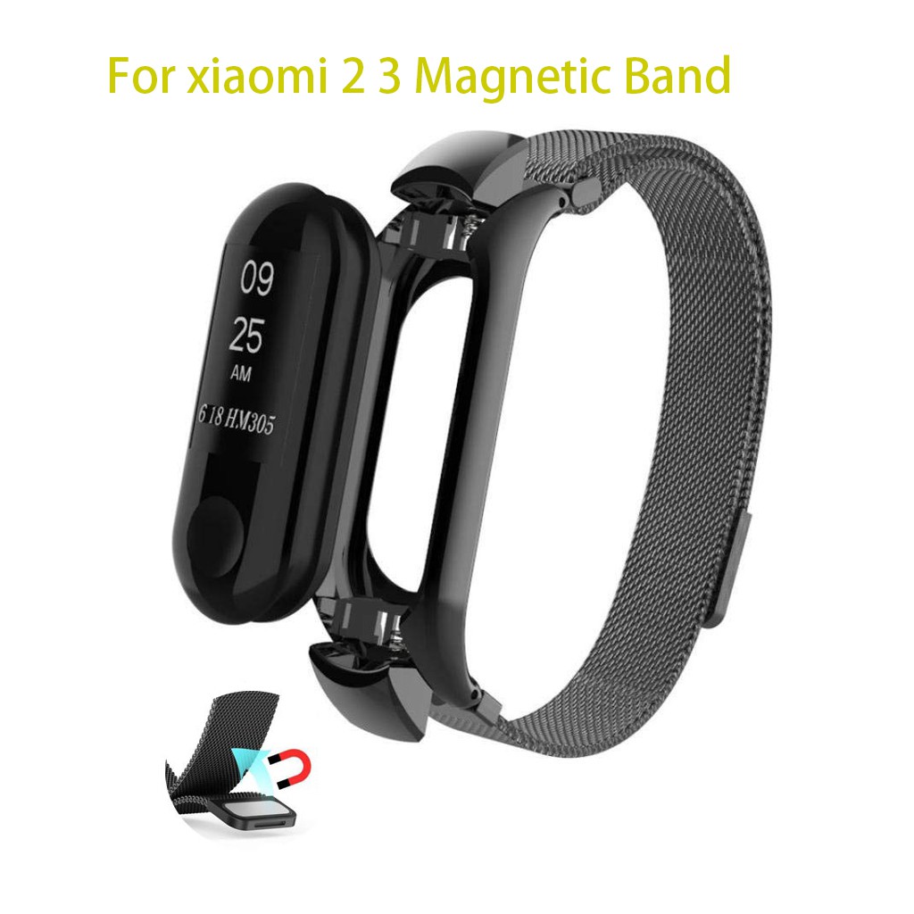 Dây đeo thay thế chất liệu thép không gỉ từ tính cho Xiaomi Mi Band 5 2 3 4 Miband 6