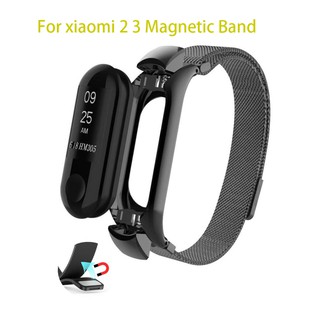 Xiaomi Mi Band 5 2 3 4 miband 6 Thép không gỉ Kim loại thay thế từ tính Vòng đeo tay Dây đeo cổ tay Dây đeo cổ tay