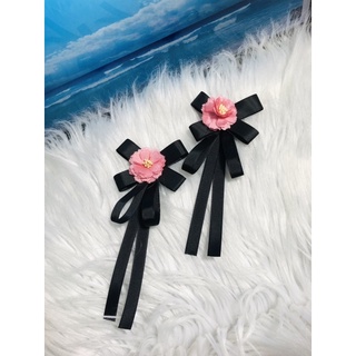 cài áo nơ phối hoa. KT 6 x 15cm