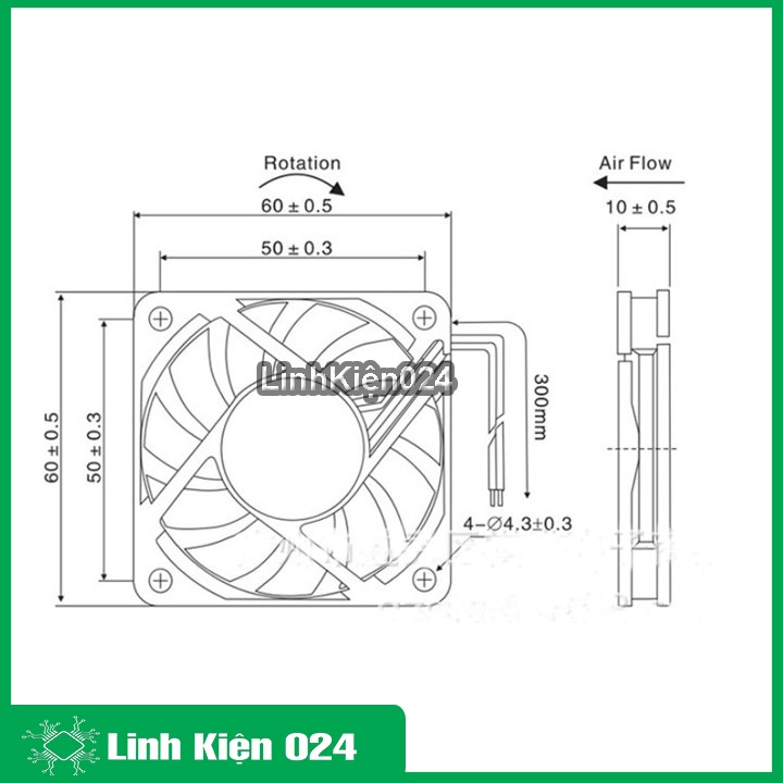 Quạt Tản Nhiệt 6010 6x6x1cm Đủ Loại