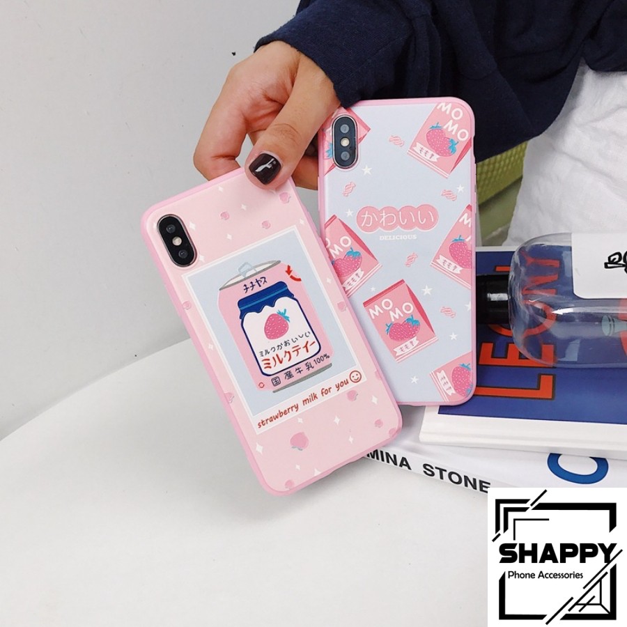 Ốp IPhon In Nổi 6D Hoạ Tiết Hương Dâu [Shappy Shop] | BigBuy360 - bigbuy360.vn