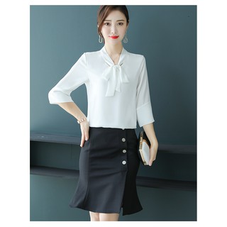 Áo Sơ Mi Nữ Công Sở GIÁ SỈ Kiểu Tay Lỡ Cổ Cột Nơ