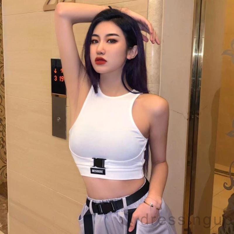 Áo Crop Top Cổ Tròn Không Tay In Chữ Cho Nữ | BigBuy360 - bigbuy360.vn