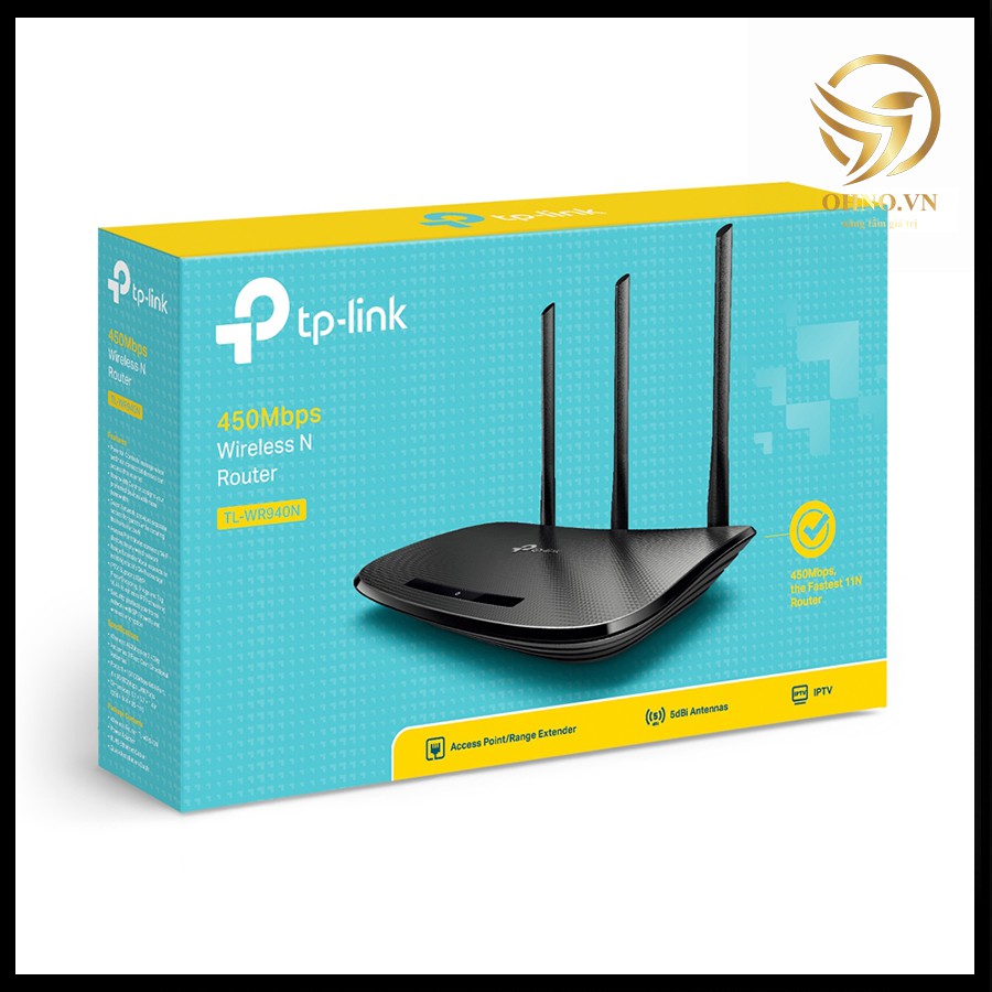 Bộ Thiết Bị Phát Wifi TP-Link TL-WR940N Wireless N 450Mbps Cục Phát Sóng Wifi 3 Râu Tốc Độ Cao Ổn Định - OHNO VIỆT NAM | BigBuy360 - bigbuy360.vn