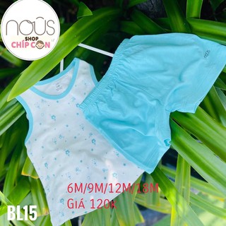 Nous Ba lỗ trắng xanh ngọc hoạ tiết gấu
